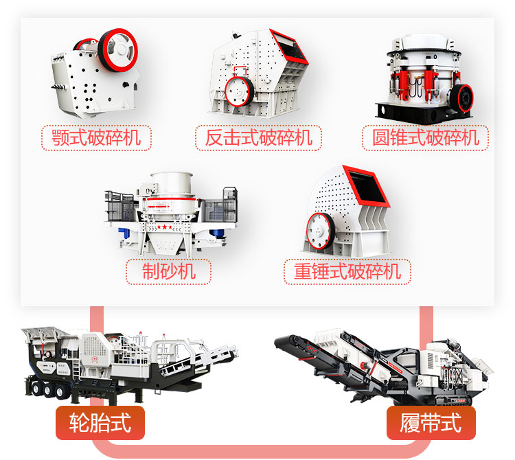 多種組機(jī)形式下的移動(dòng)石子破碎機(jī)